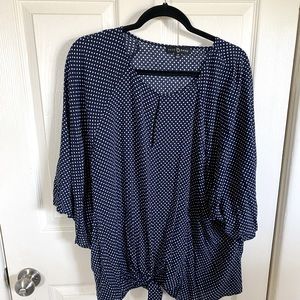 Fred David Plus3xblouse Navy and polka dots